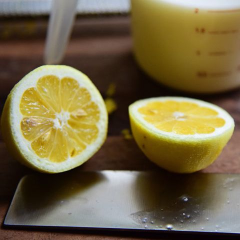 lemons on cutting board
