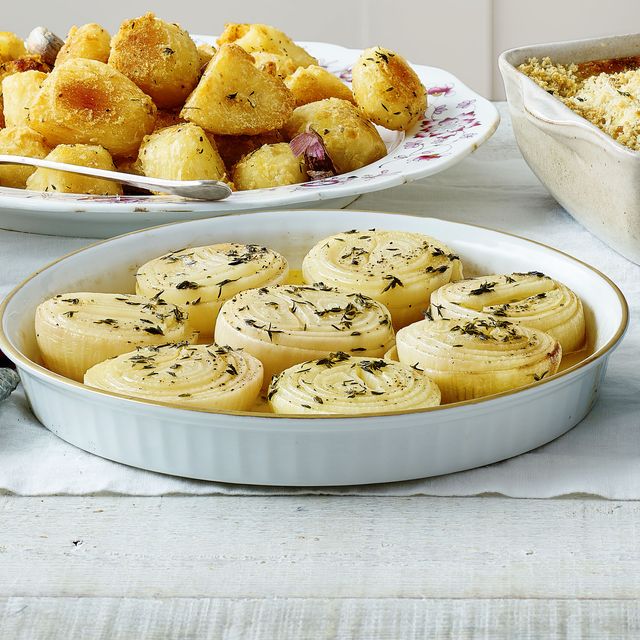 best christmas side dishes lemon, honey and thyme roasted onions