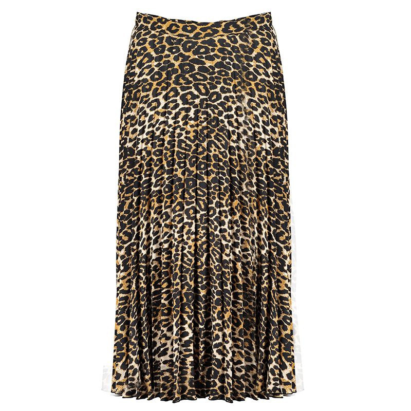 Leopard Print Midi Skirt 