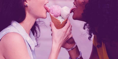 Couple eating ice cream