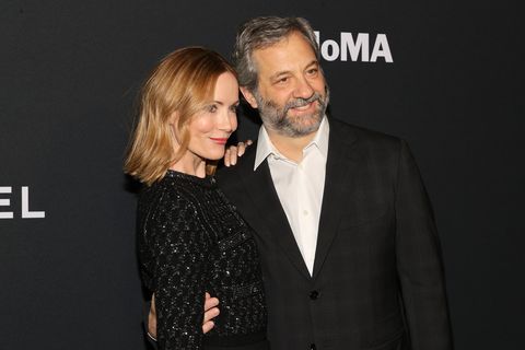 leslie mann and judd apatow at the museum of modern art film benefit presented by chanel, a tribute to penélope cruz