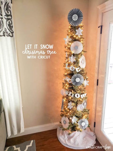 let it snow narrow small christmas tree decorations