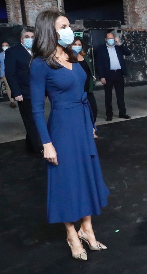 disculpa Ejecutante Ahuyentar La reina Letizia estrena un vestido de punto de Massimo Dutti