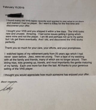 A Man Sold His Vcr On Ebay And Received The Sweetest Thank You Note A Man Sold His Vcr On Ebay And Received The Sweetest Thank You Note