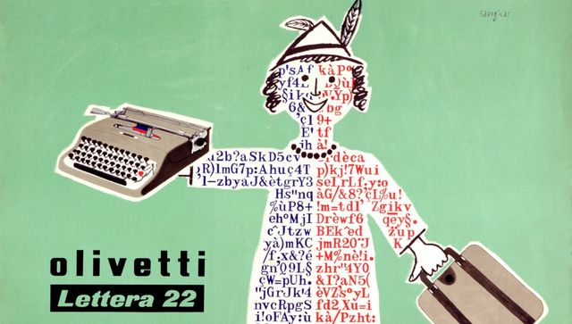 la macchina da scrivere olivetti lettera 22