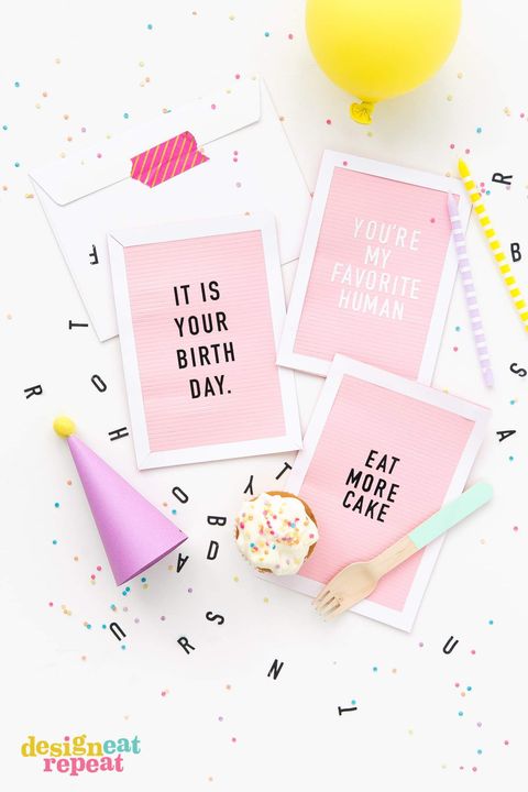 birthday card ideas — letterboard cards