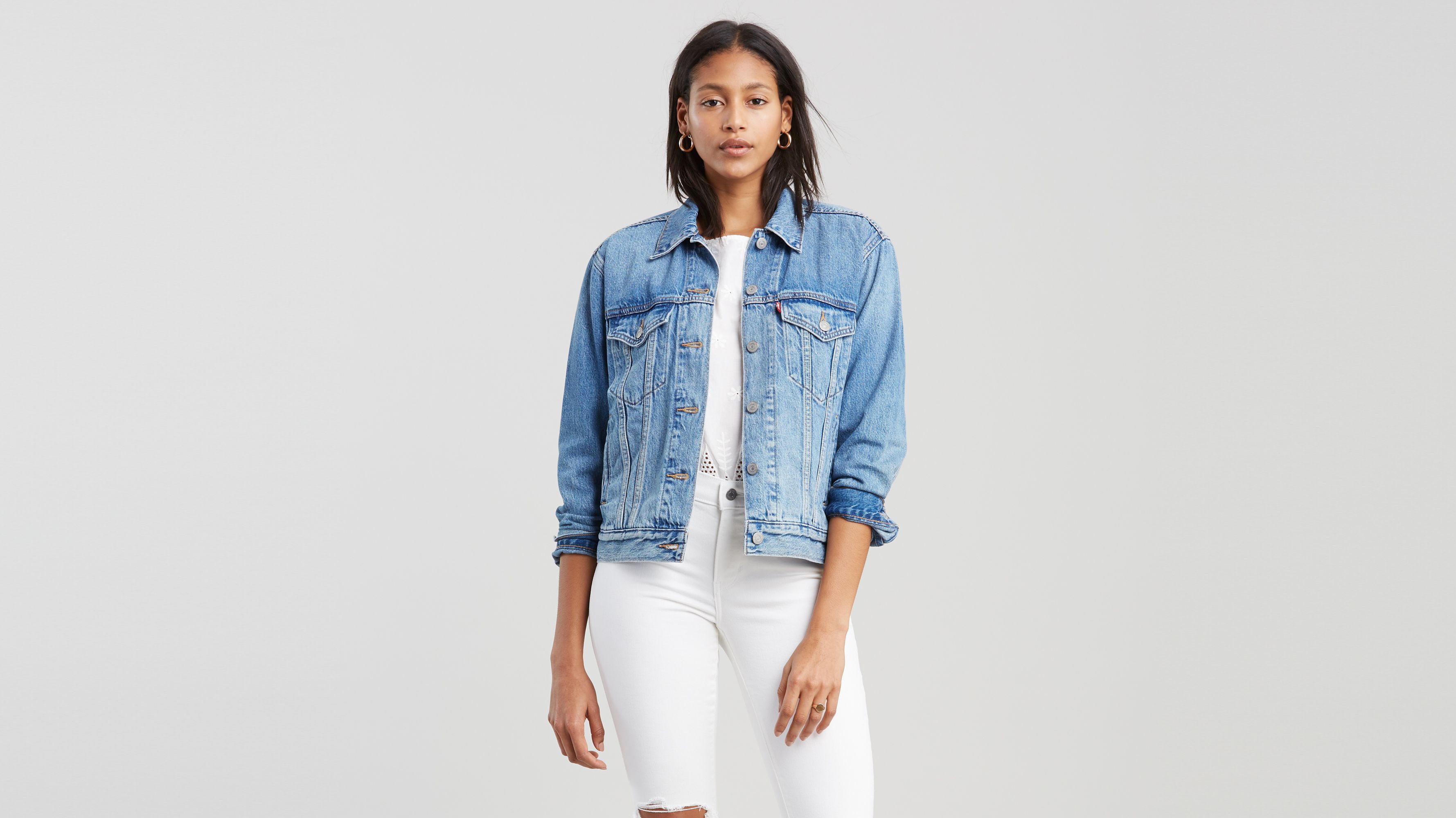 levi's women's baggy distressed trucker jacket