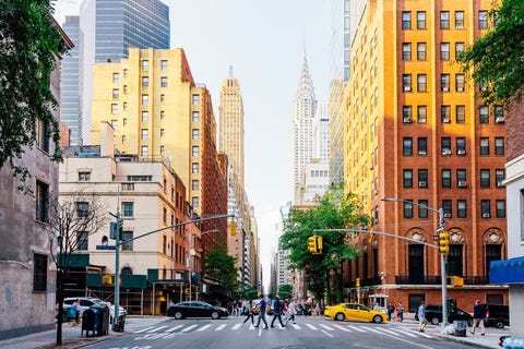 Lexington Avenue and Chrysler Building in New York City, USA lexington avenue and chrysler building in new york city, usa