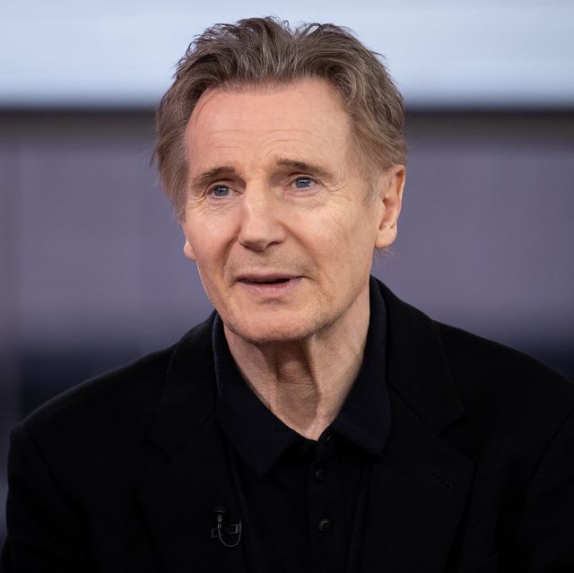liam neeson, an older man with greying hair looks off into the distance with a slightly open mouthed expression