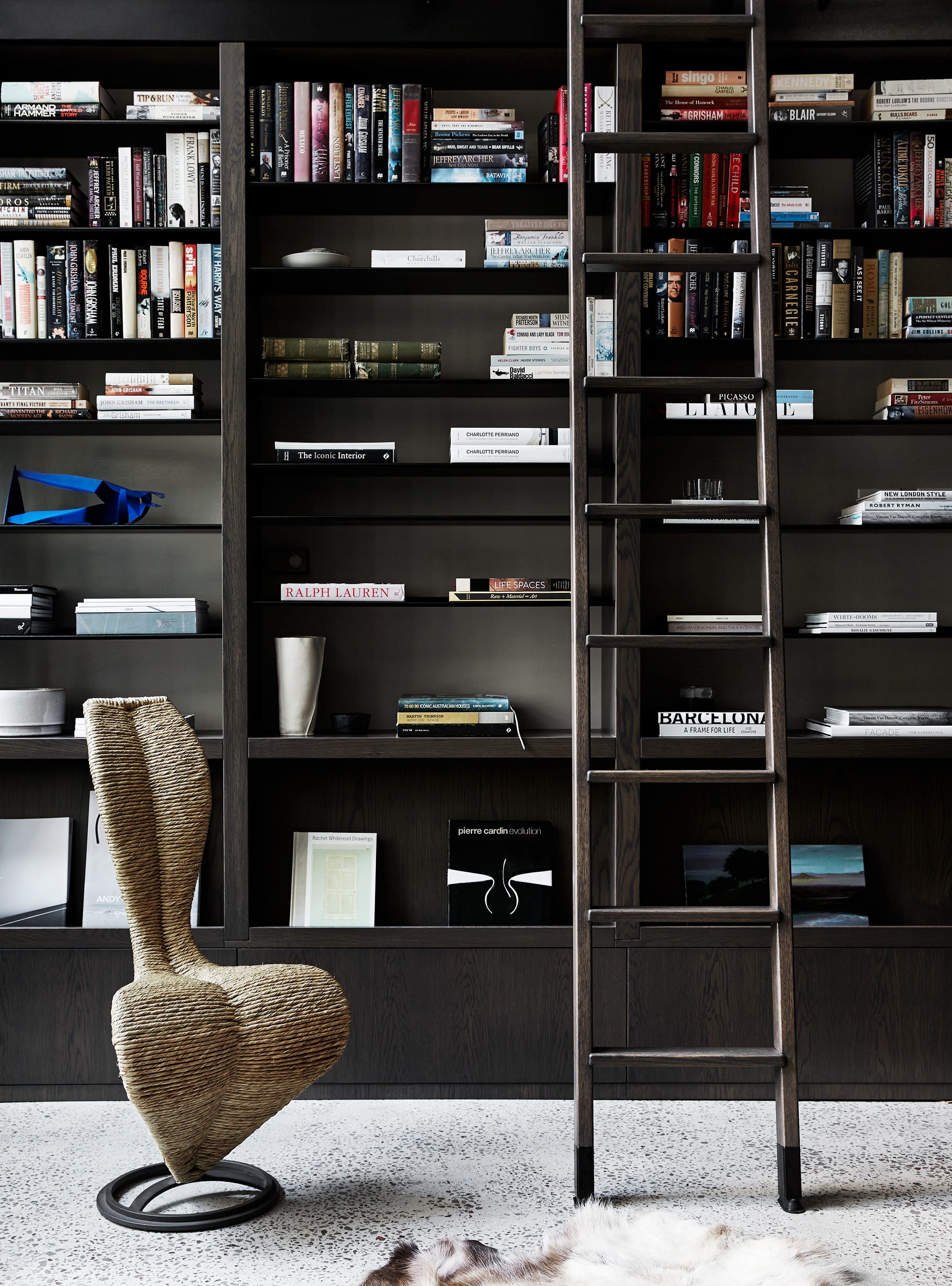 contemporary home library design