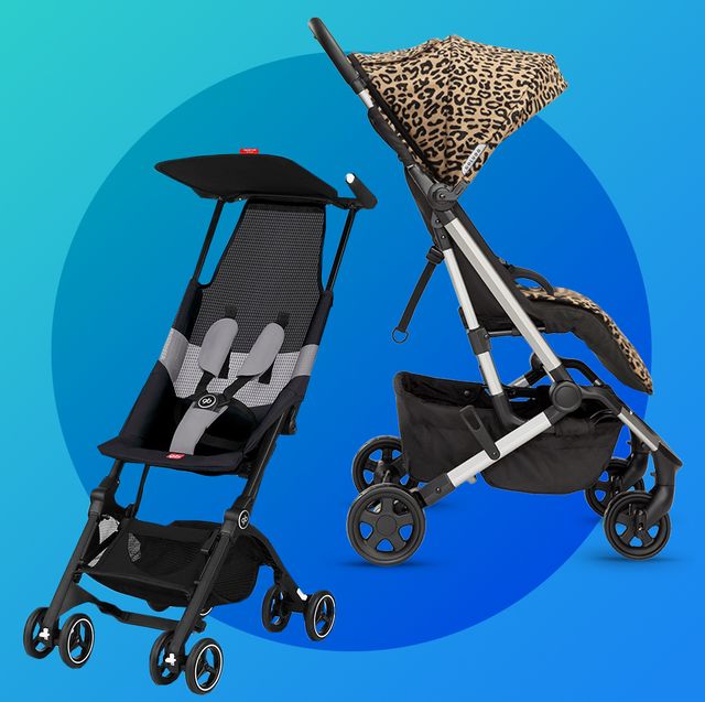 black and animal print lightweight strollers