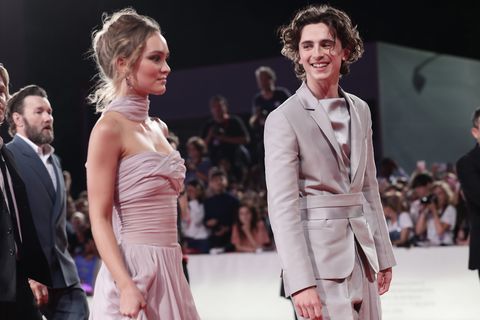 lily rose depp and timothee chalamet attend the king red news photo 1642191580