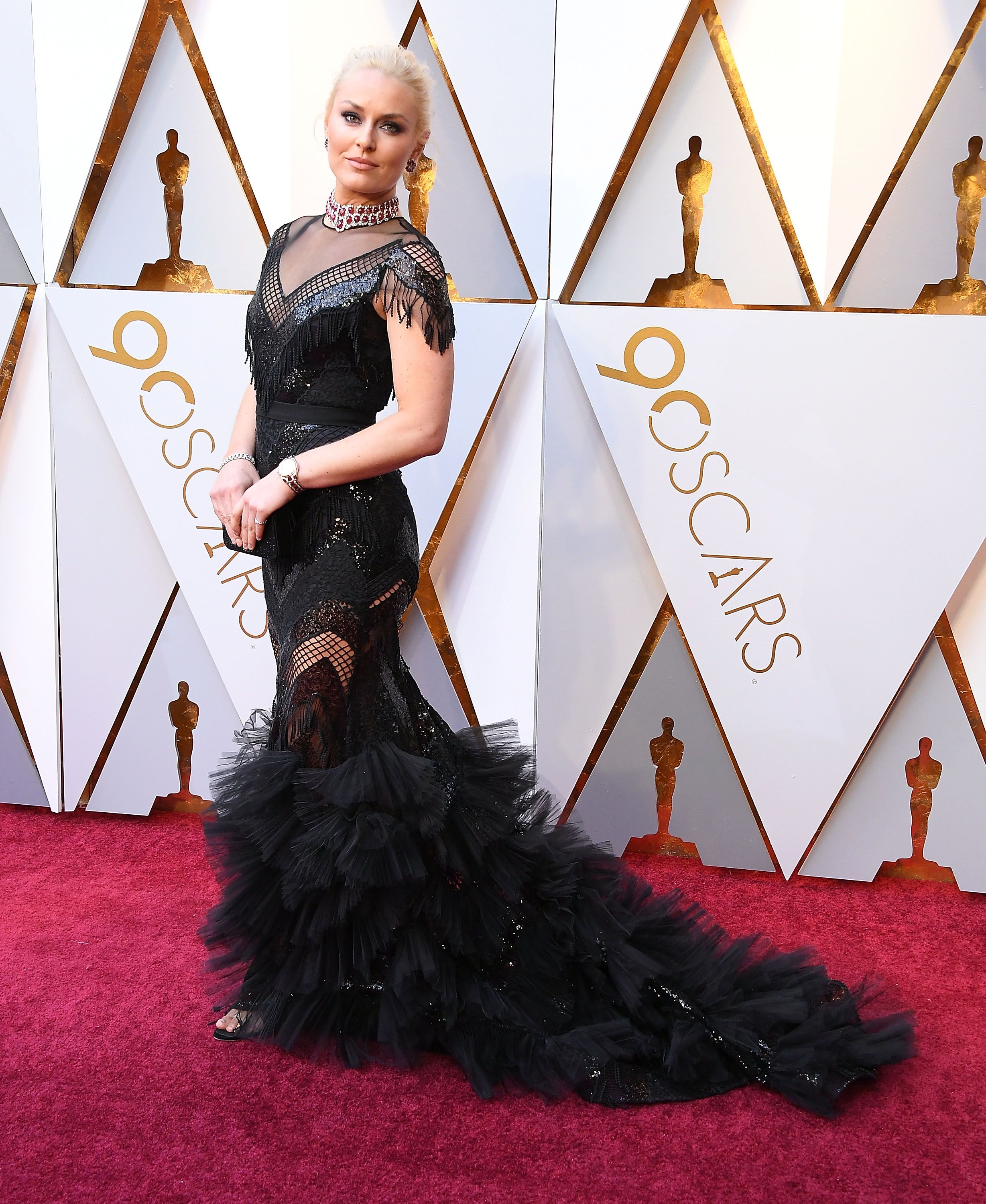 lindsey vonn red carpet dress