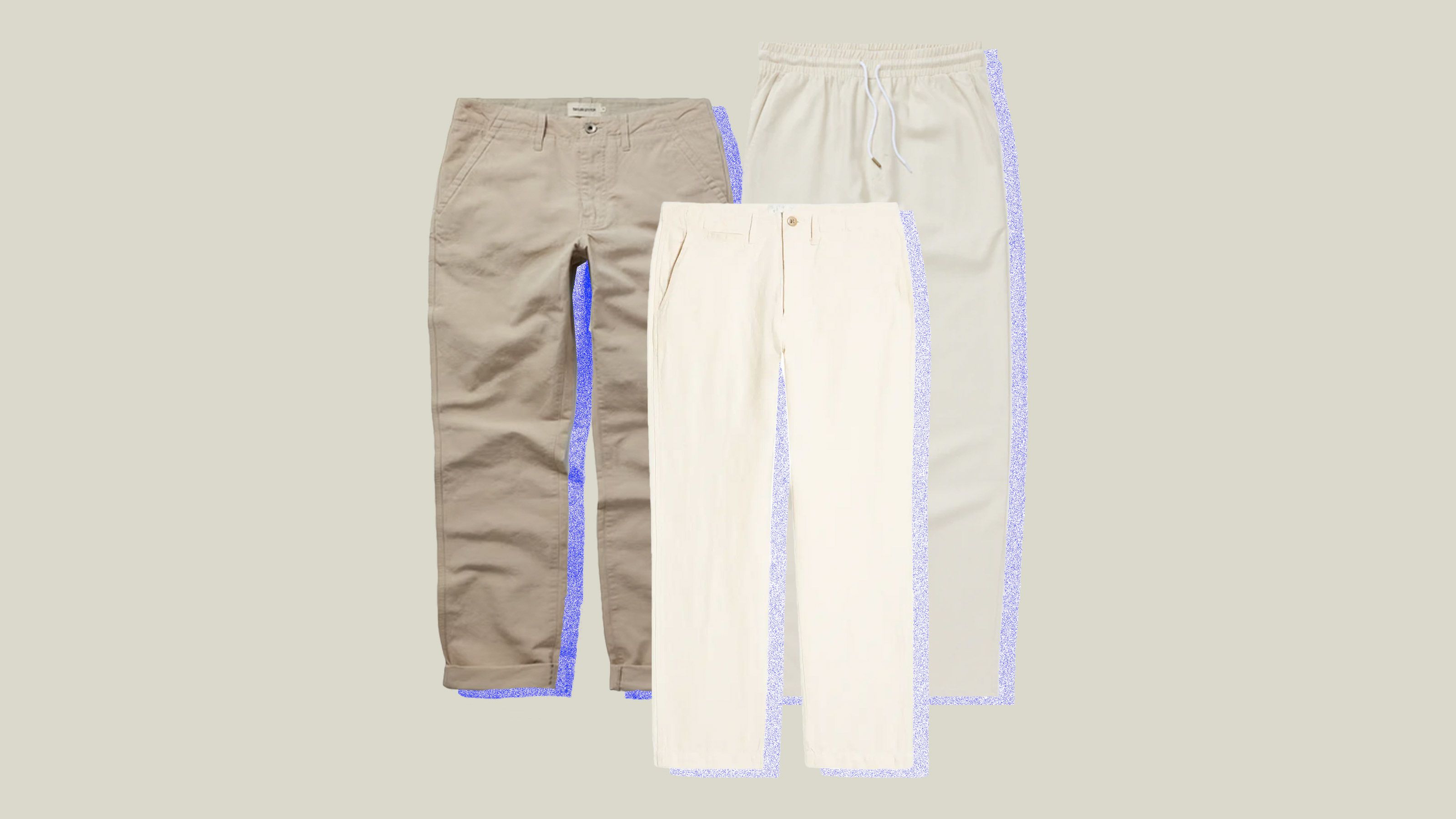 Buy Blue Mid Rise Linen Pants for Men