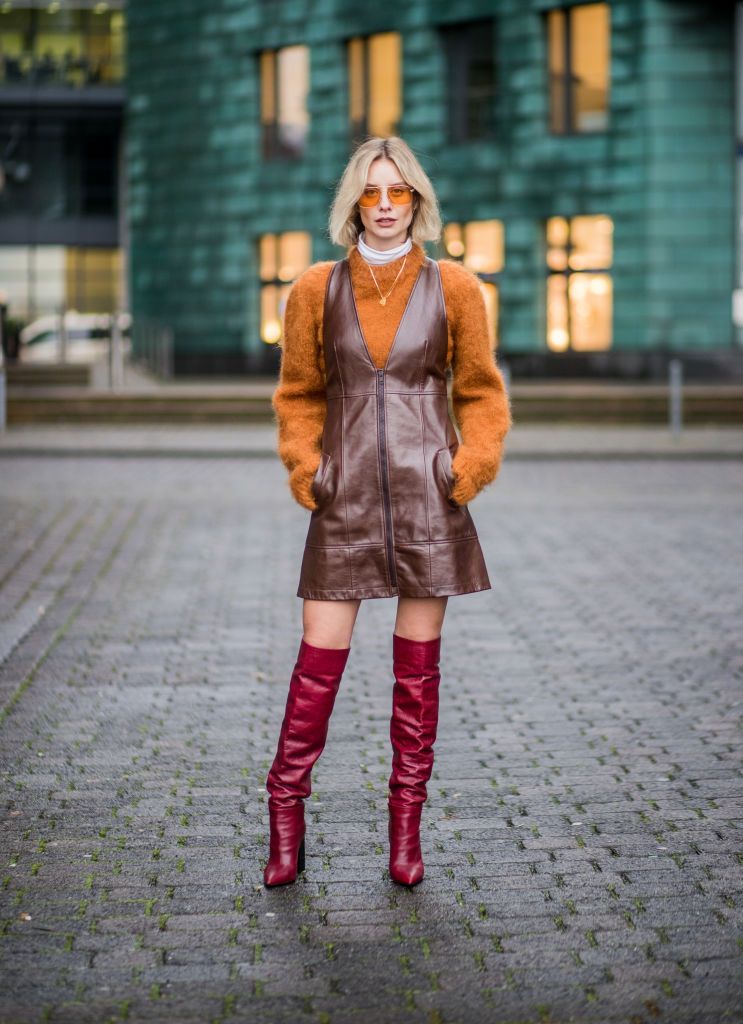 dress and knee high boots outfit