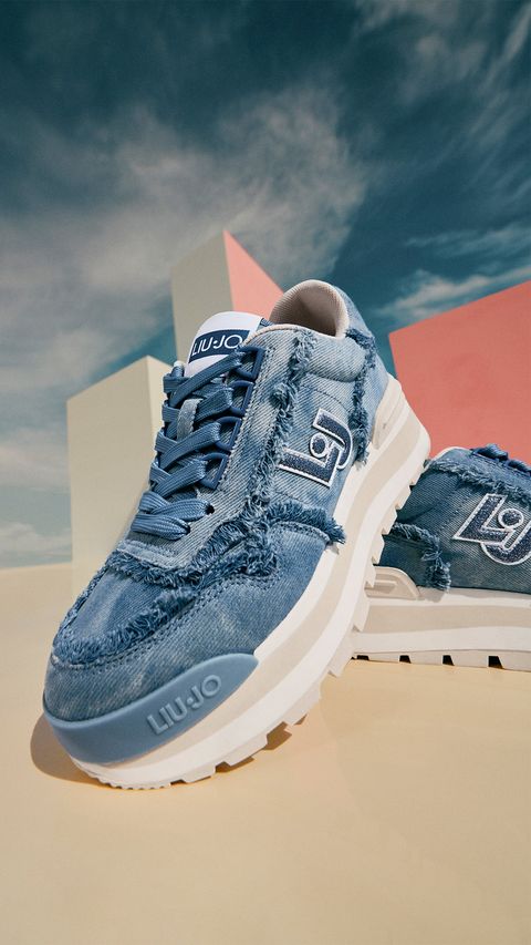 Amazing Liu Jo platform sneakers in faded denim