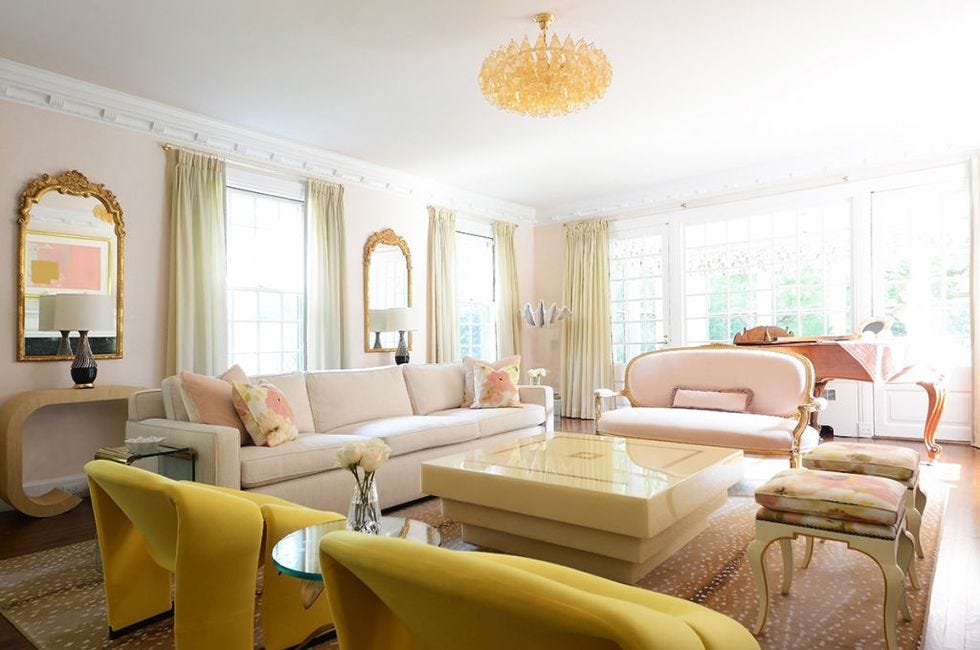 green yellow color scheme for living room