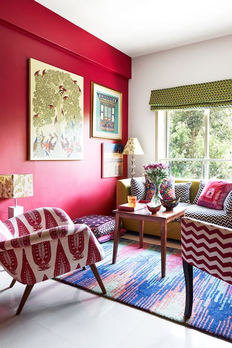 red living room