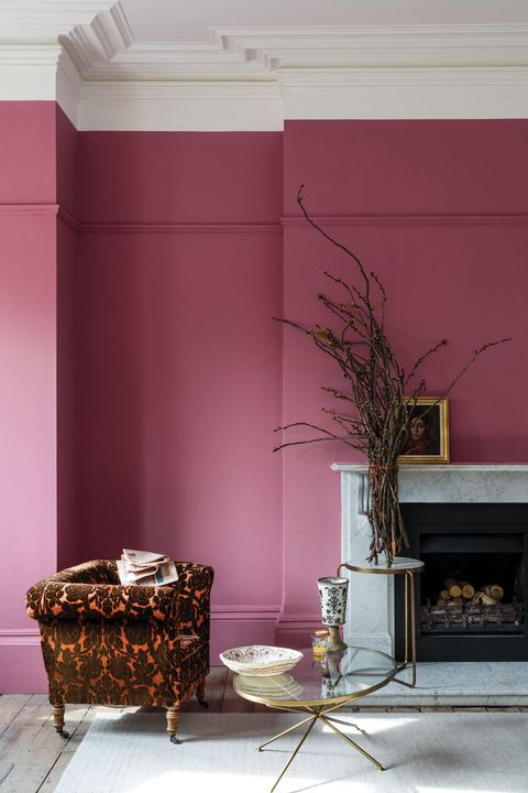 Pink, Furniture, Room, Wall, Interior design, Table, Material property, Architecture, Magenta, Chest of drawers, 