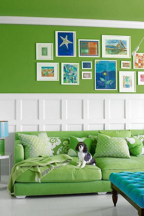 Green, Room, Wall, Furniture, Couch, Living room, Interior design, Turquoise, Sofa bed, Design, 