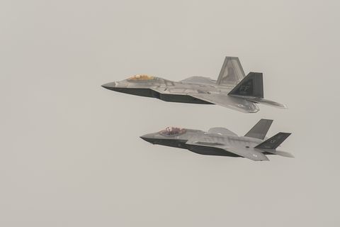 The Air Force’s Next Great Fighter Jet Could Cost $300 Million Apiece Lockheed-martin-f-22-raptor-and-lockheed-martin-f-35-news-photo-545702976-1545073475