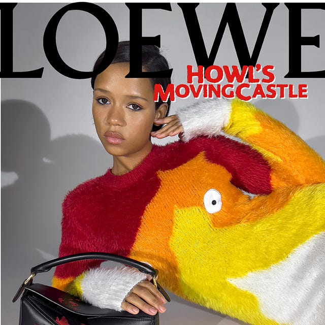 loewe studio ghibli howls burning castle taylor russell juergen teller jonathan anderson