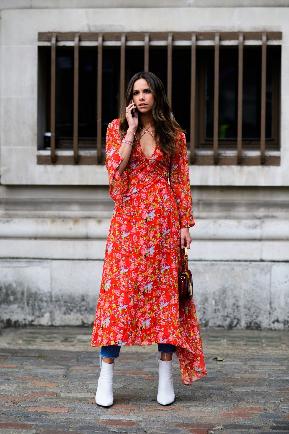 red ankle boots outfit ideas