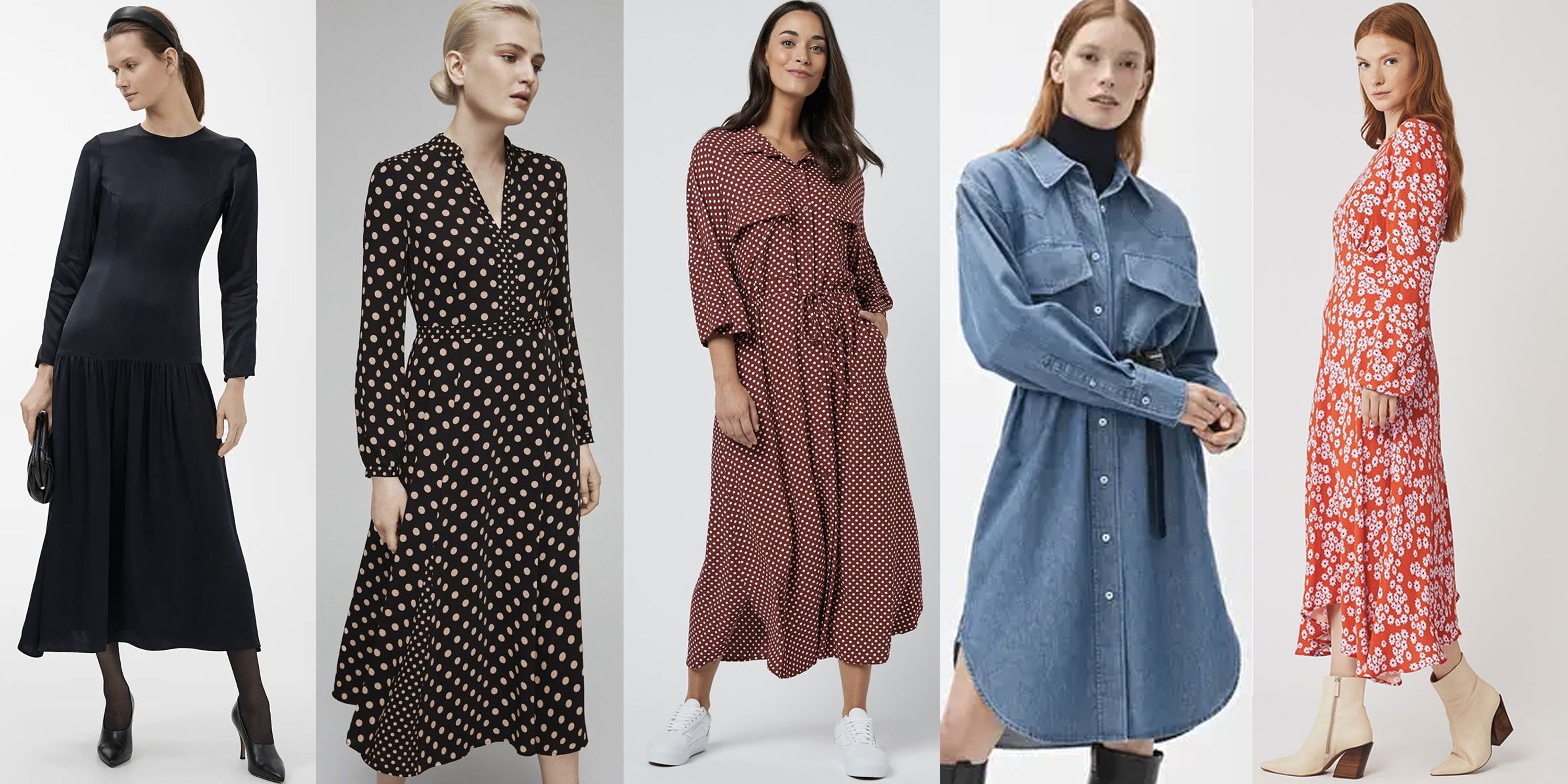 casual midi dresses with sleeves
