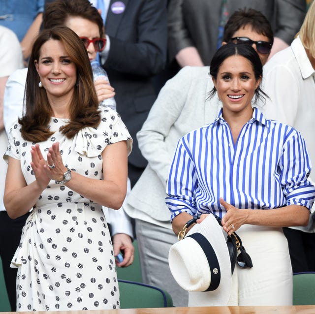 Celebrities Attend Wimbledon london, england july 14 catherine, duchess of cambridge and meghan, duchess of sussex attend day twelve of the wimbledon tennis championships at the all england lawn tennis and croquet club on july 14, 2018 in london, england photo by karwai tangwireimage
