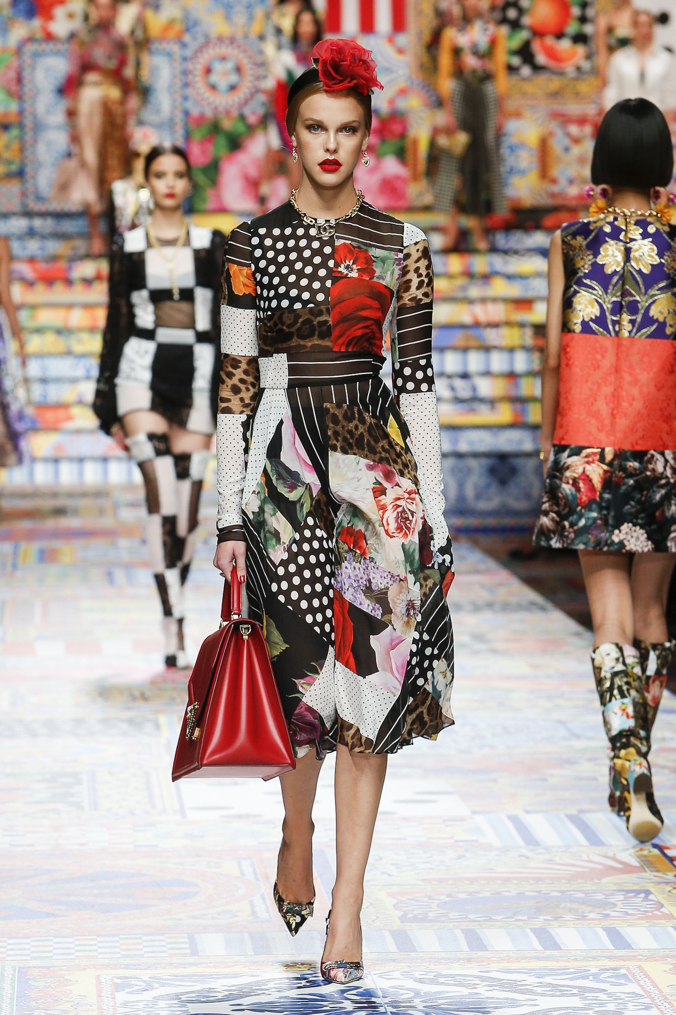 dolce and gabbana patchwork dress