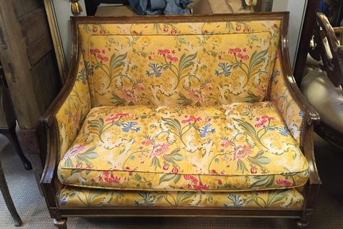 yellow louis xvi style sofa