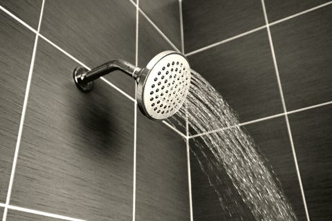 low angle view of water falling from shower