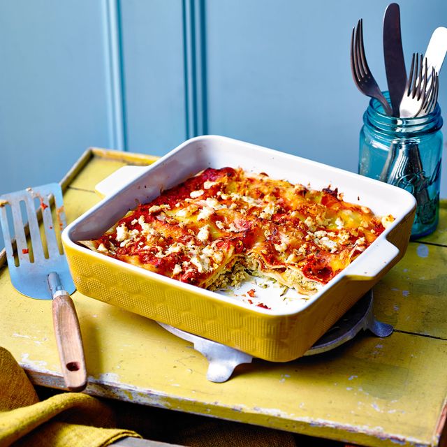 february recipes courgette and leek lasagne