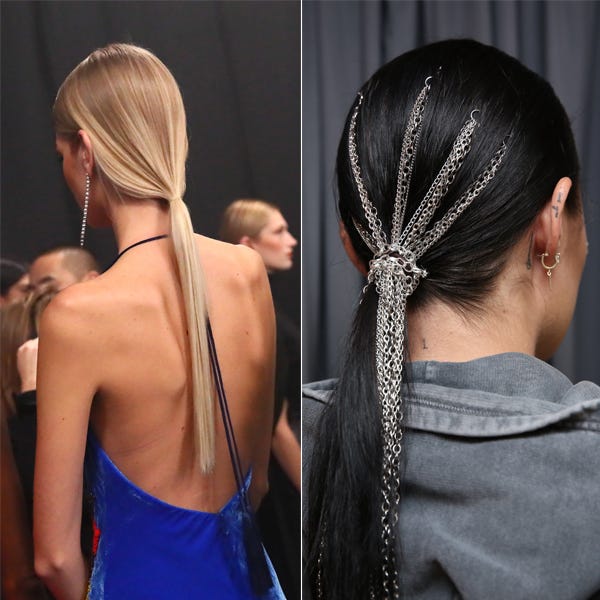 Cabelo, Penteado, Moda, Cabelo comprido, Chignon, Pescoço, Acessórios de cabelo, Azul elétrico, Rabo de cavalo, Costas, 