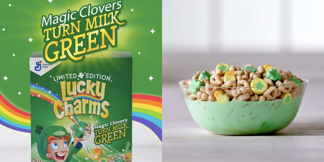 lucky charms magic clovers turn milk green