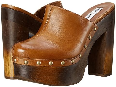 Footwear, Clog, Shoe, Tan, Brown, High heels, Outdoor shoe, Leather, Sandal, 