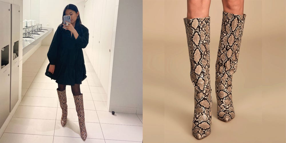 lulus snakeskin booties