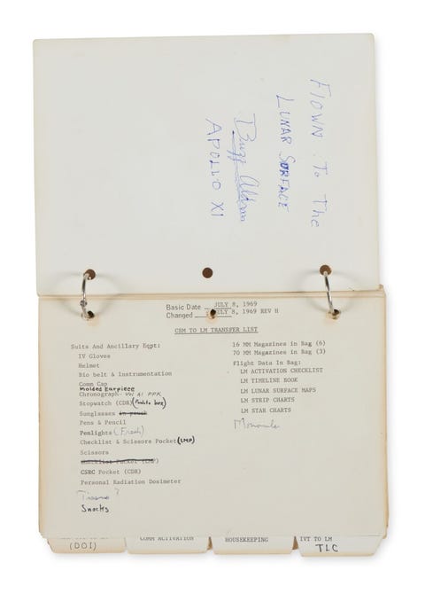 The 11 Most Expensive Space Artifacts Ever Sold at Auction apollo 11 lm systems activation checklist
