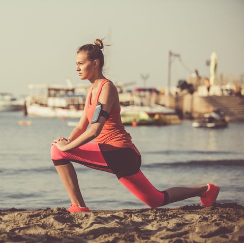 Lunging hip flexor stretch