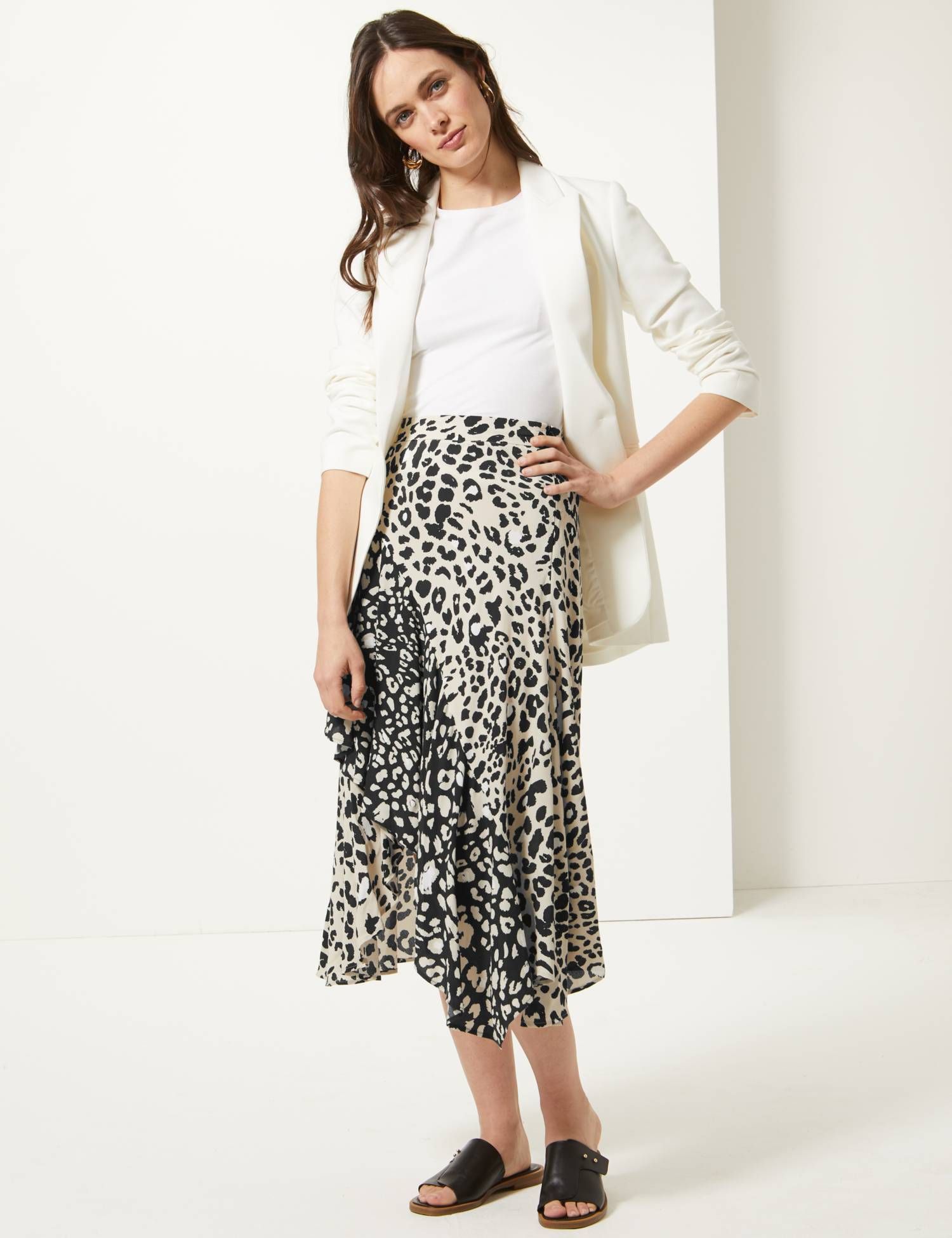 oasis animal print wrap skirt