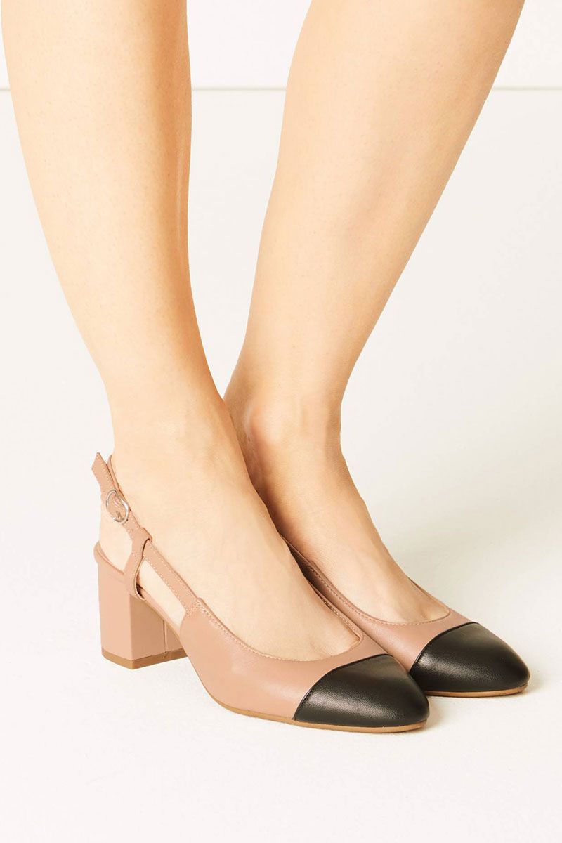 m&s nude court shoes