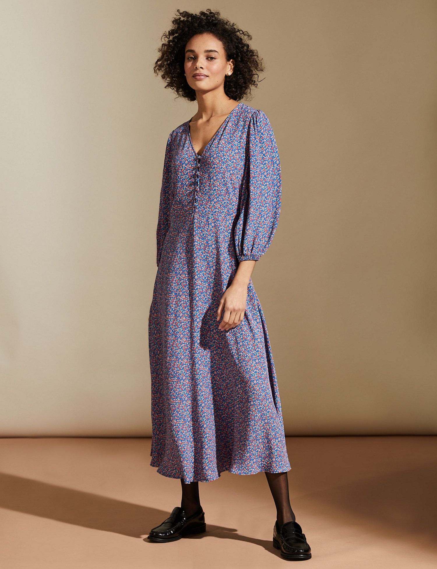 m&s ditsy floral dress