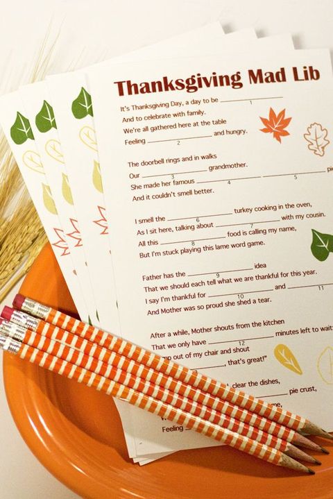 thanksgiving games mad libs