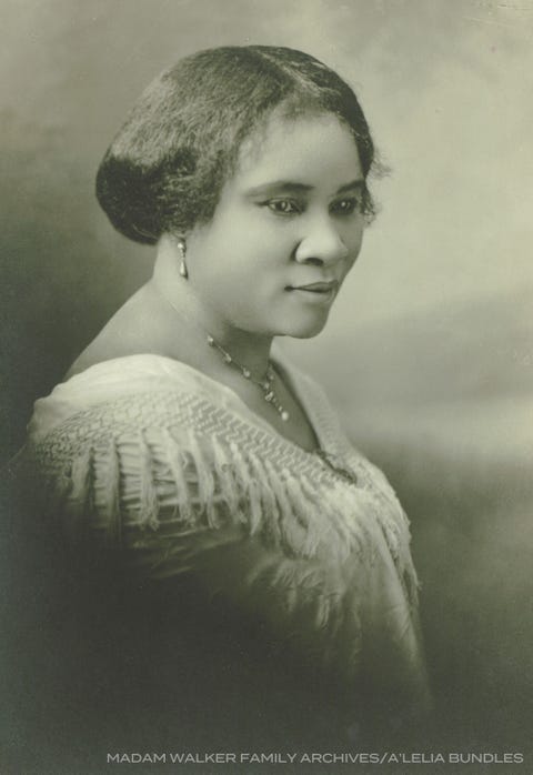 Madam CJ Walker, in a portrait taken circa 1914. madam cj walker, in a portrait taken circa 1914