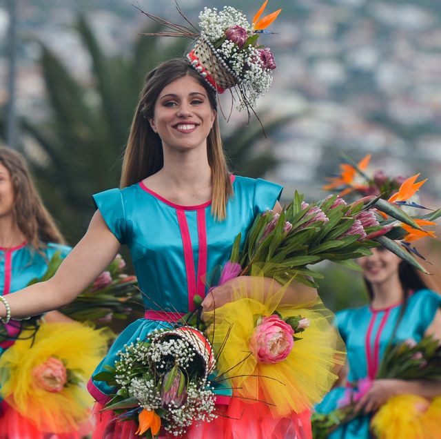 madeira flower festival parade  in funchal