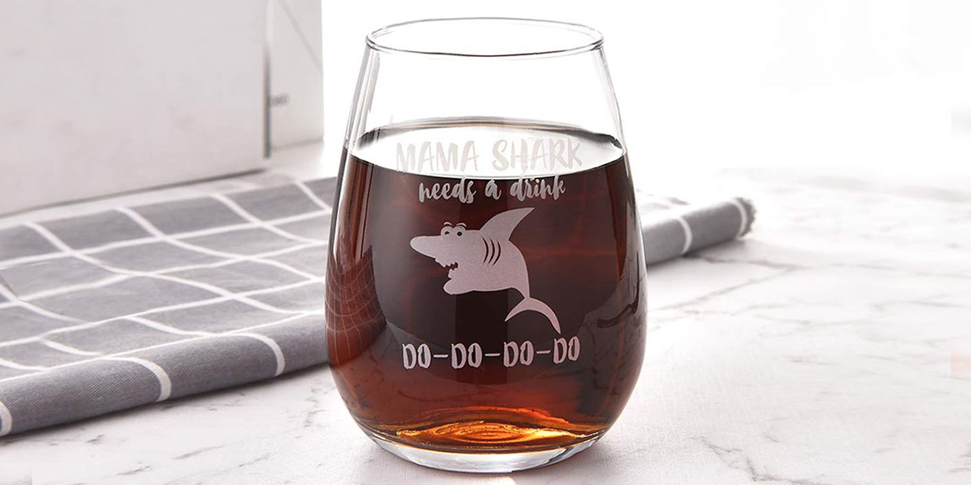 mama shark wine glass