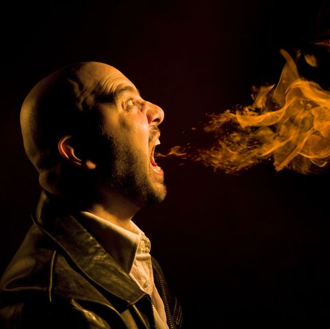 Man Breathing Fire - Heartburn, Bad Breath, or Anger