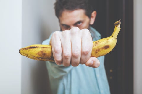 man hand with banana