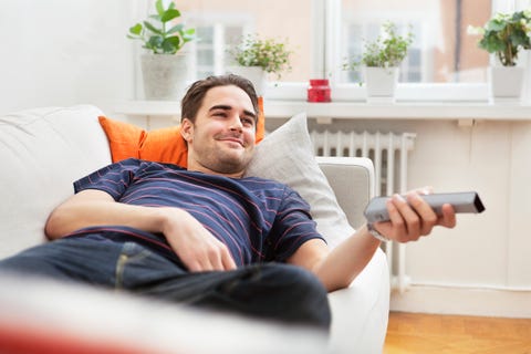 Man lying in sofa