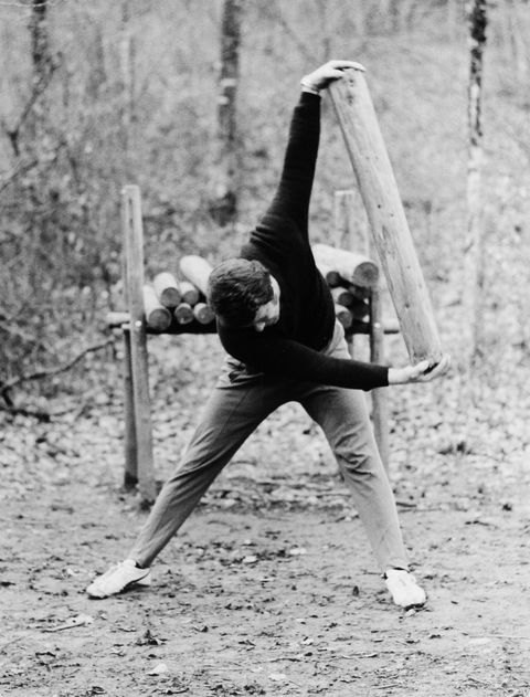 Man Taking Exercise on Vita-Parcours, around 1970